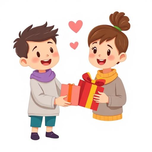A child sharing a gift